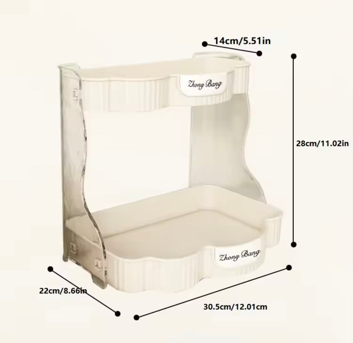 2 Tiers Desktop Storage Rack, Storage Shelf For Skincare And Perfumes, 2 Layer Kitchen Spice Rack, Bathroom Vanity Organizer 2 Tiers Desktop Storage Rack, Storage Shelf For Skincare And Perfumes, 2 Layer Kitchen Spice Rack, Bathroom Vanity Organizer